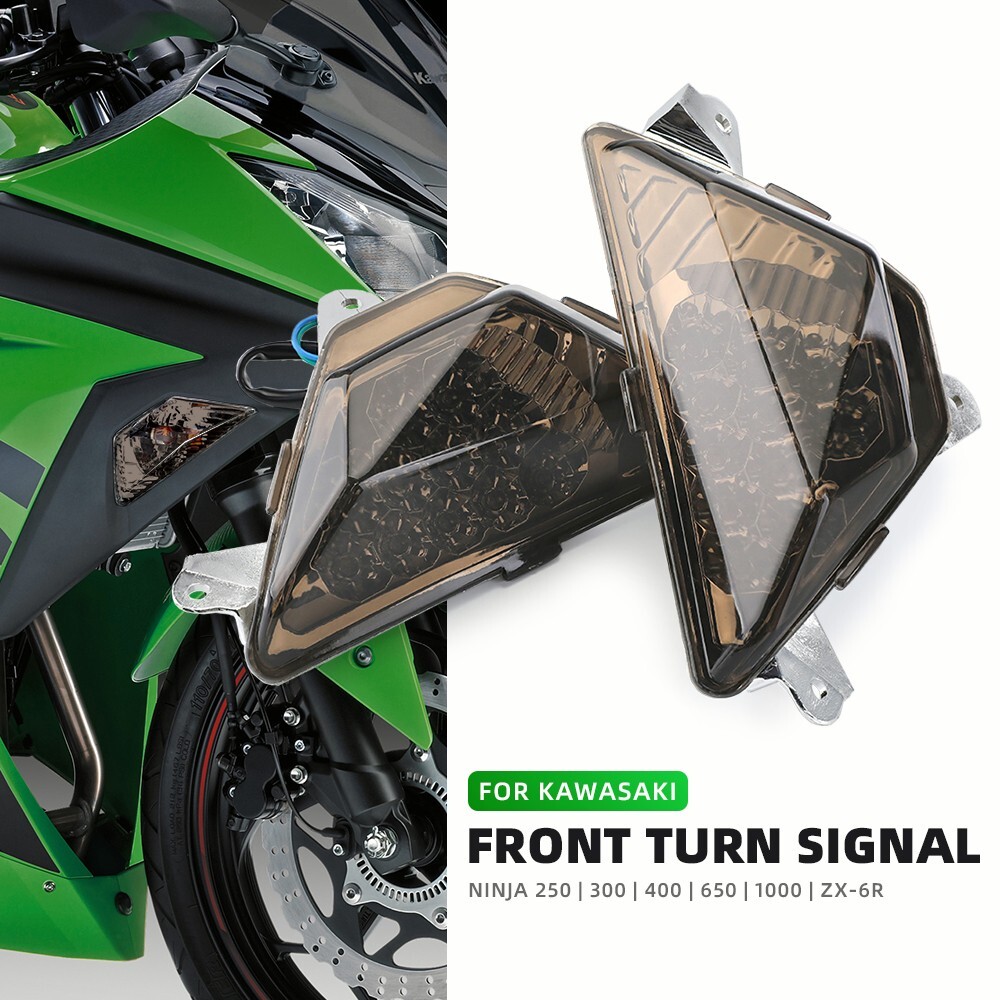 Front LED Turn Signal Lights for KAWASAKI NINJA ZX6R 400 300 650 250 Z