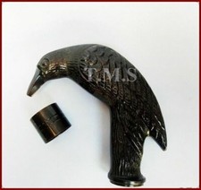 Antique Style Brass Raven Black Crow Head Handle For Designer Walking Cane Stick