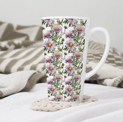 Soft Purple Aster Coffee Tea Latte Mug Cup 17 Oz Ceramic White by Mugzan