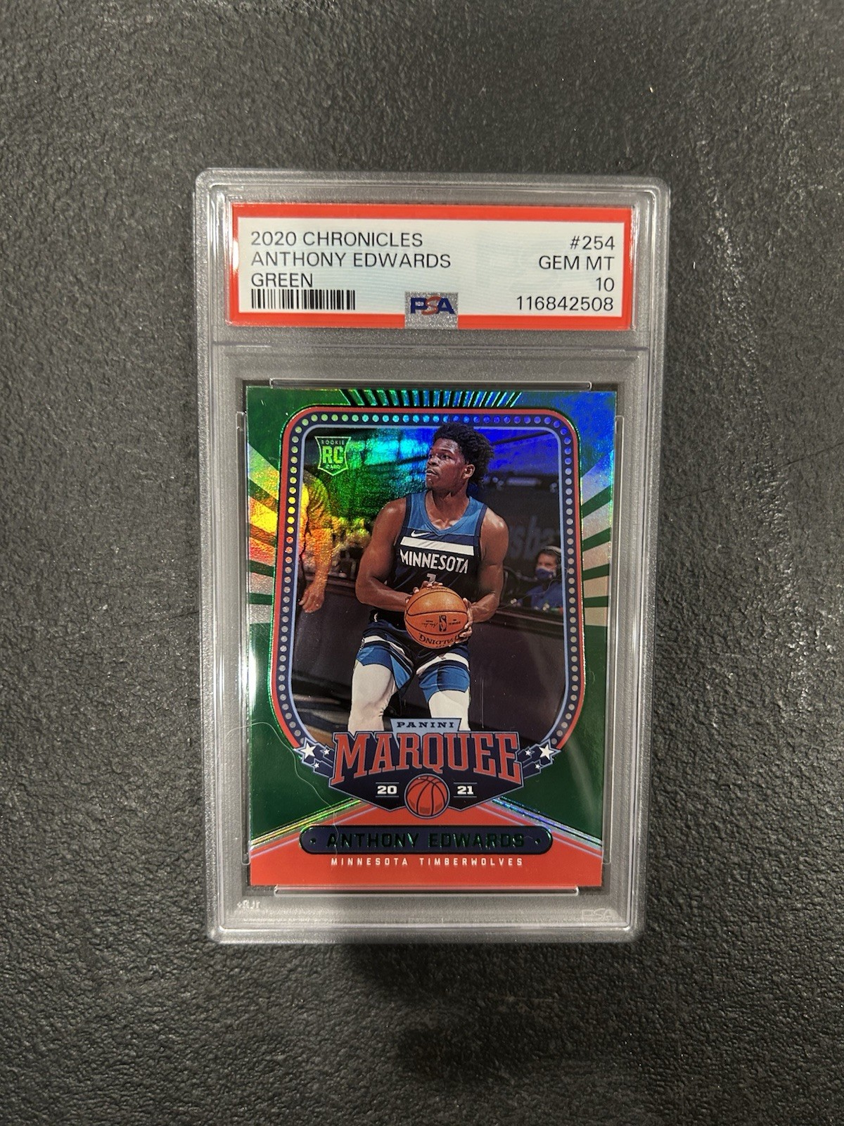 PSA 10 2020-21 Panini Chronicles - Marquee Anthony Edwards Green (RC) #254