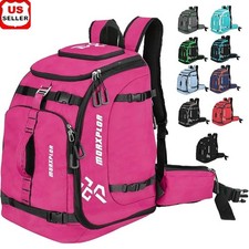 Ski Boot Backpack Waterproof Gear Bag W/ Helmet Pocket Zipper Compartments New