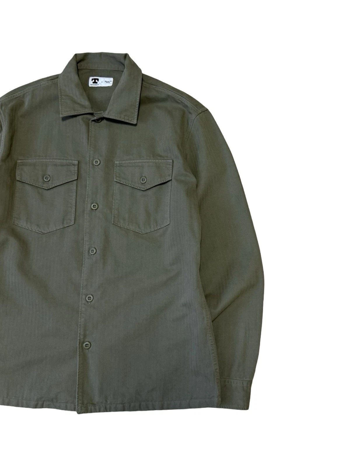 Tellason Military Jacket Men's 100% Cotton Field Utility Pockets Coverall Size S image 11
