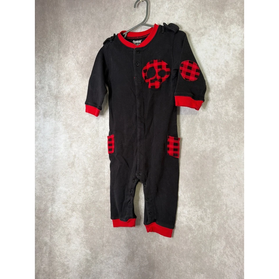 Детский комбинезон Spencers Mommy & Me 18-24 М с черепом буйвола в клетку готический - Изображение 2 из 4