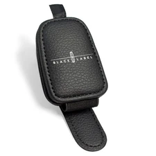 Lincoln Black Leather Rectangle Magnetic Sunglass Sun Visor Holder