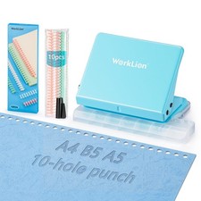 Binding Machine for Planner with Binding Spines 20 pcs : Worklion 10 Hole Pu...