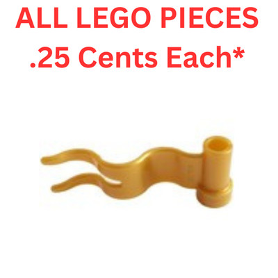 LEGO Flag 1x4 Streamer with Right Wave Pearl Gold 4495 - Genuine LEGO Parts