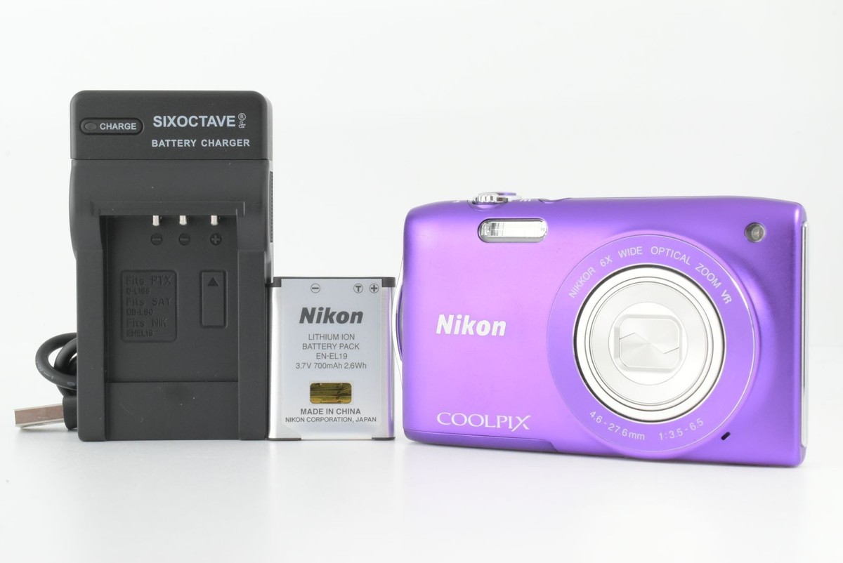 Nikon COOLPIX S3300 パープル 本体 Nikon Coolpix S3300 Purple Compact Digital Camera Tested Working