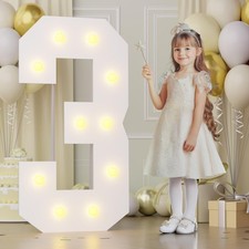 4FT Marquee Numbers, Big Light Up Numbers for 3rd 30th Birthday Decorations W...