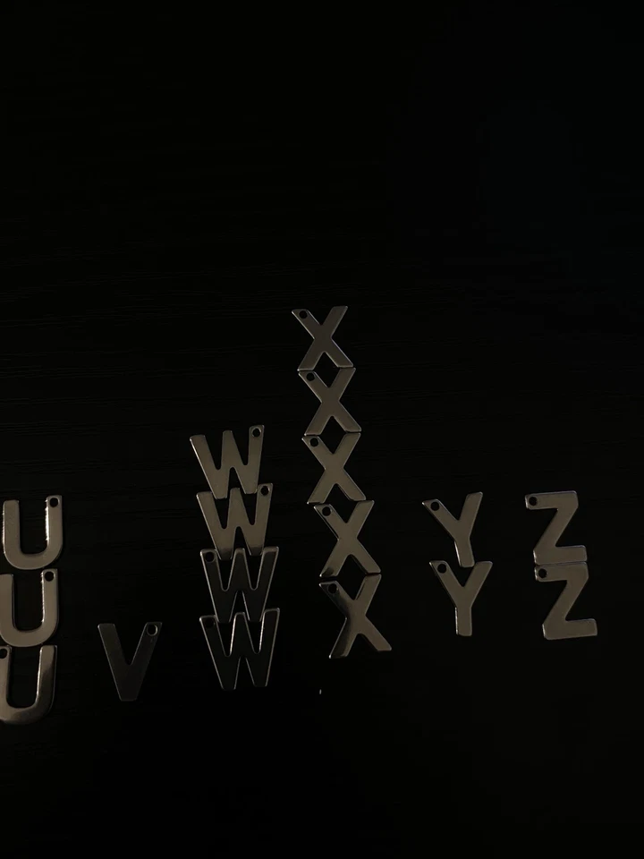 Bracelet Stainless Steel Initial A-Z Charms Beads For Craft Bracelet Making - Image 4 of 4