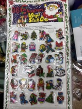 Vintage 36 Christmas Puffy Vinyl Stick on Stickers Scrapbooking RARE NOS