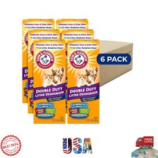 6 Pack Double Duty Cat Litter Deodorizer with Baking Soda for 9-Day Freshness