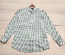 BANANA REPUBLIC Non-Iron Tailored Slim Fit in Gingham Check Green Mens Size XL