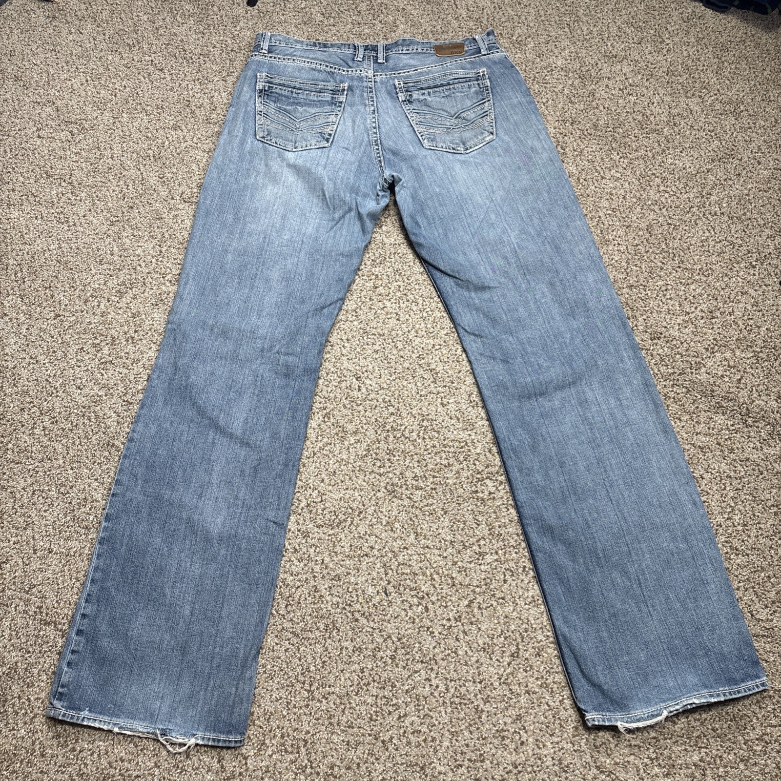 BKE Tyler Jeans Mens 38XXL Fits 37 D 47 Blue Denim Casual Distressed - View 13