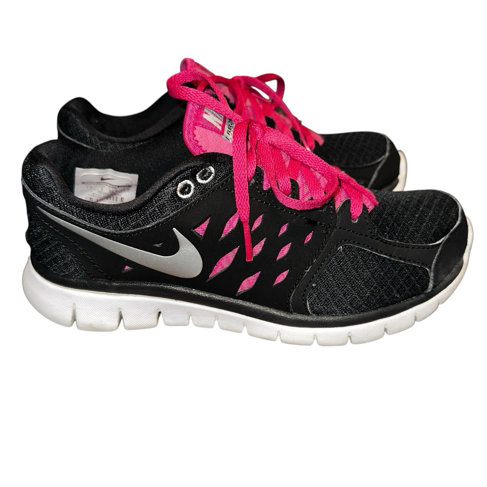 Nike Womens size 7.5 Flex 2013 Run 580440-003 Black/Pink Running Sneakers Shoes