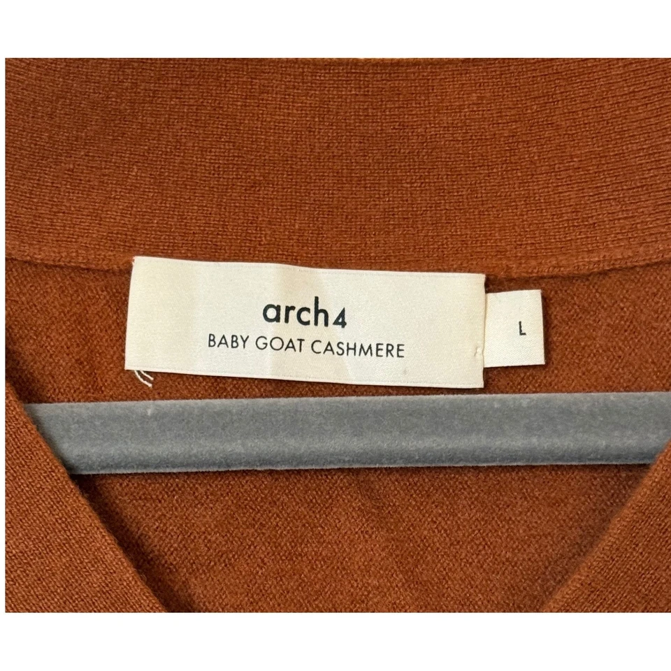 Suéter Arch4 Baby Goat Cashmere Bailey cuello en V de gran tamaño dorado óxido talla L Foto 2 de 4