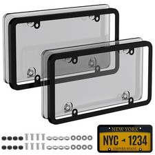 2 Pack License Plate Protector Frame Combo Abs Plastic Universal Cover For 2 Pack License Plate Protector Frame Combo Abs Plastic Universal Cover For