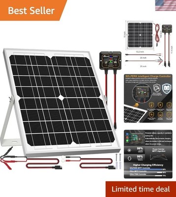 20W Waterproof Solar Panel Kit with Smart MPPT Controller for Versatile Charging