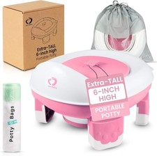 Extra-Tall Portable Potty Training Seat for Toddlers Travel Pink