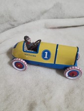 VNTG 1990s Schylling Wind Up Tin Toy Race Car with Driver 3"Ht 5 1/2"
