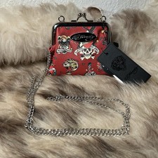 NWT Ed Hardy Kiss Lock Mini Crossbody - Red - Skulls, Tigers, Eagles More