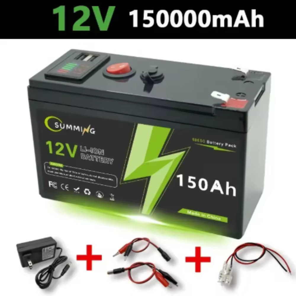LiFePO4 12V 150Ah Lithium Battery – Rechargeable with Built-in BMS, 4000+ Cycles