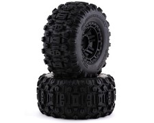 Traxxas TRA8973 TIRES WHEELS GLUED BLACK DUAL PROFILE
