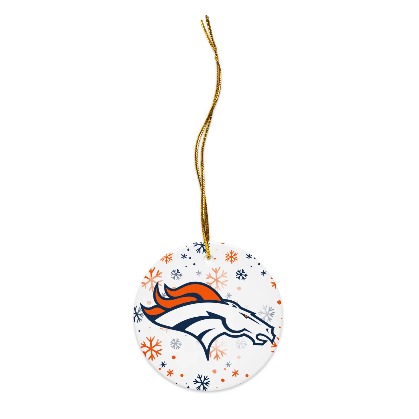 Denver Broncos Christmas Tree Holiday Flat Ornament