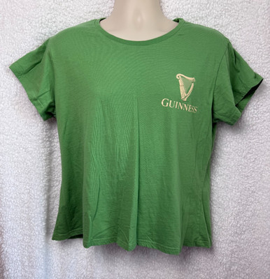 Guiness Stout/Beer Graphic Tee 100% Cotton Sz Large Green Super Soft