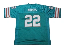 MERCURY MORRIS Unsigned Custom Miami Sewn Football Jersey Sizes S-3XL Teal/White