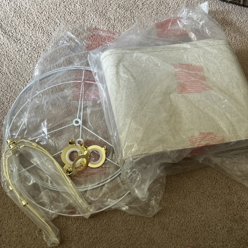 Lot Of 2 Lamp Shades Designed To Be Assemble 15” X 12”  Oatmeal Color