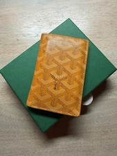 Portafoglio porta carte Goyard Saint Pierre usato autentico giallo/nero con scatola.