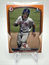 2023 Bowman JORGE BURGOS #BP-98 1st Prospect Orange Parallel Cleveland Guardians