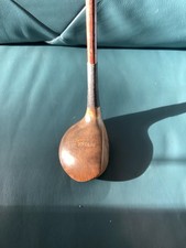 Antique Hickory Wood Shaft Very Large Head Wilson Made 18 Spoon Golf Club D1