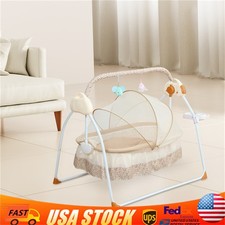 Portable Electric Bluetooth Baby Swing Cradle Bassinet Rocking Crib Infant Bed