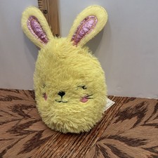 Easter Bunny Yellow Plush Stuffed Animal Large Ears Fluffy Pre-Loved