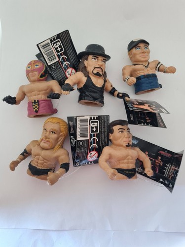 WWW wrestling collectors finger puppets x 5 John Cena Undertaker Triple H Rey m