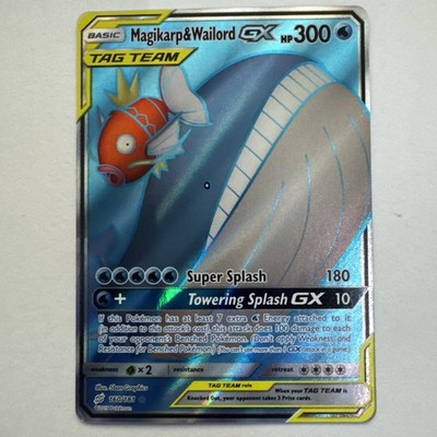 Magikarp & Wailord GX Full Art Holo Card 160/181 2019 VG Team Up