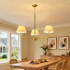 36'' Gold Pendant 3 Lights Boho Rattan Industrial Chandelier Kitchen Fixtures UL