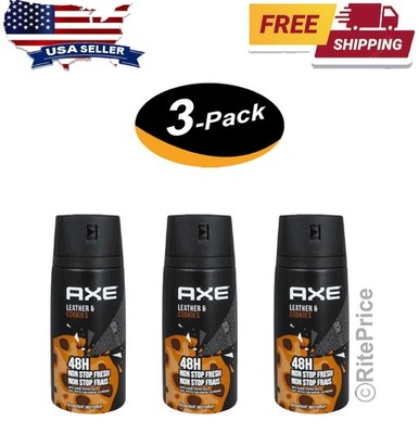 Axe Leather and Cookies (3 Pack) Deodorant 48hrs Body Spray 150ml /5.07 fl oz
