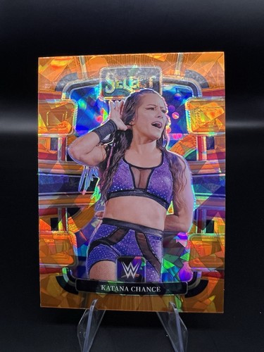 KATANA CHANCE 2024 PANINI SELECT WWE ORANGE CRACKED ICE PRIZM #80