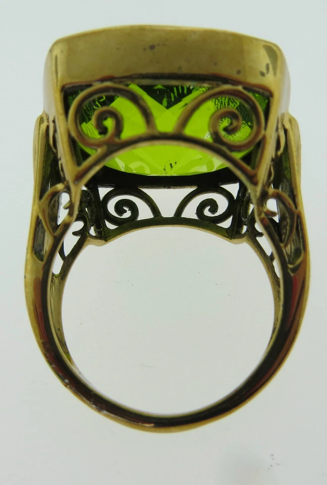 Anillo de bronce Sajen de Marianna Richard Jacobs forma cuadrada triplete de cuarzo verde Foto 4 de 4