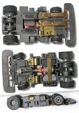 1 1991 TYCO TCR GRAY Wheel WIDE Slot less Car Chassis