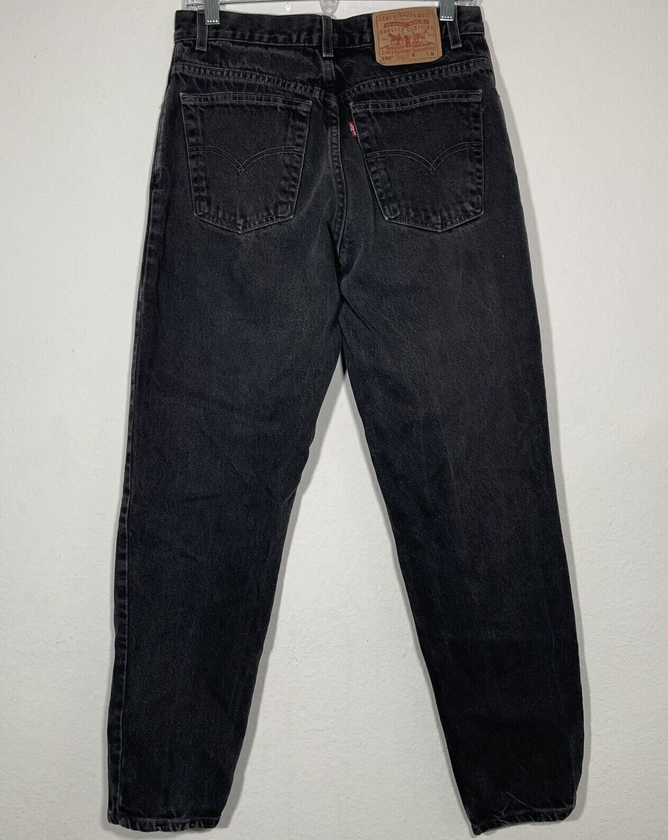 Vintage Levis 550 Black Denim Relaxed Fit Tapered Leg Mom Vintage Levis 550 Black Denim Relaxed Fit Tapered Leg Mom