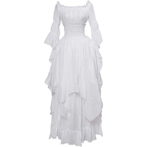 Damen Viktorianisch Langes Kleid Renaissance Mittelalter Hexe Kostüm Gothic - Bild 9 von 20