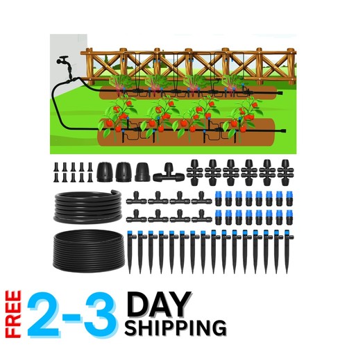Complete Drip Irrigation System: 230FT Quick-Connect Kit for Garden & Greenhouse