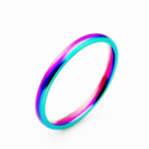 Anillos de boda multicolor con bandas de acero al titanio de 2 mm plata/oro/oro rosa talla 4-11 - Imagen 16 de 18