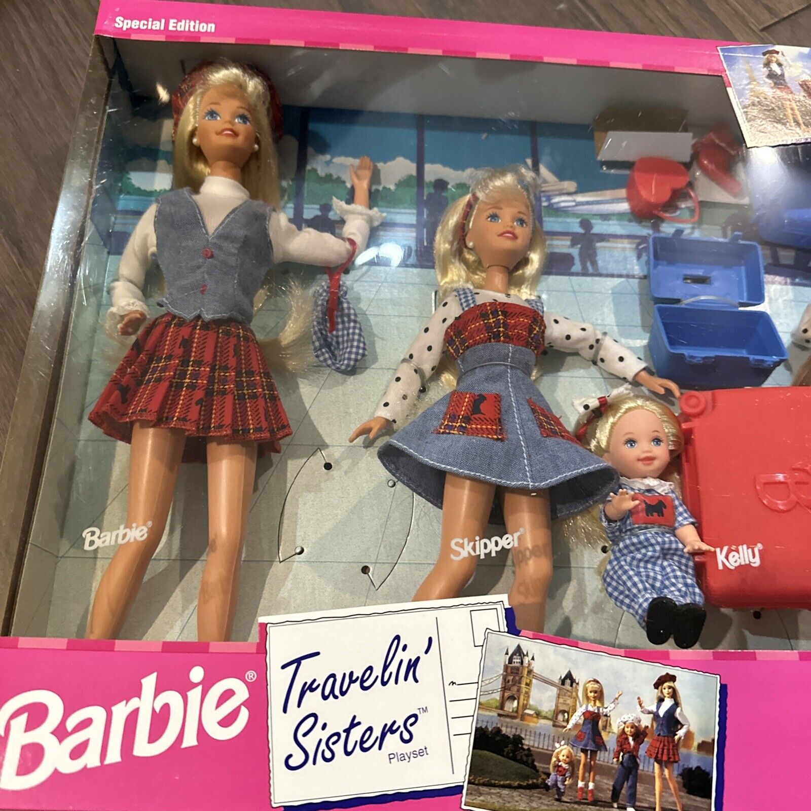 Japan Barbie Travelin' Sisters 14073 w/ Kelly Skipper Stacie 1995 Mattel NRFB