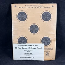 VTG NATIONAL RIFLE ASSOCIATION NRA OFFICIAL 50-FT JUNIOR TARGET A-2 SEALED 100