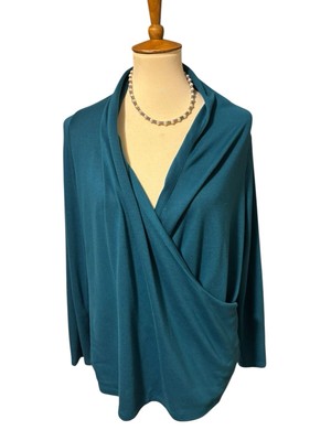 Talbots Teal Faux Wrap Lightweight SZ Layering