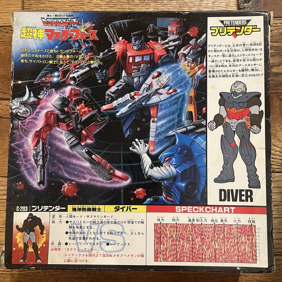 NEW Takara Transformers G1 DIVER PRETENDER C-203 RARE Sealed Vintage Waverider - Image 3 of 4
